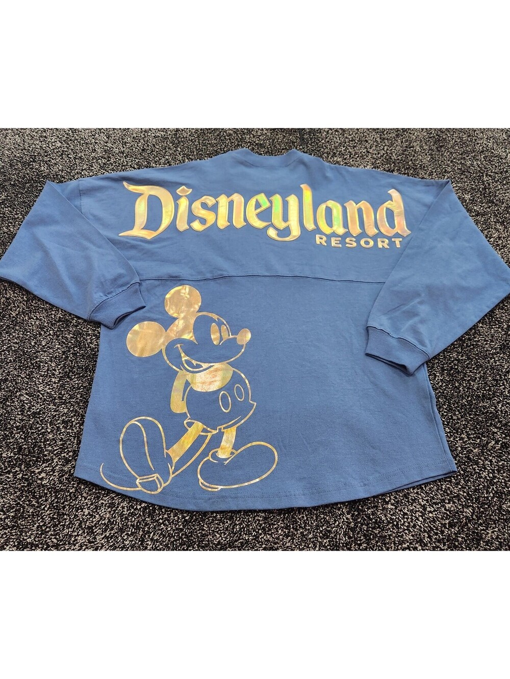 New Disneyland Resort Earidescent Spirit Jersey Medium Blue Gold Mickey Mouse